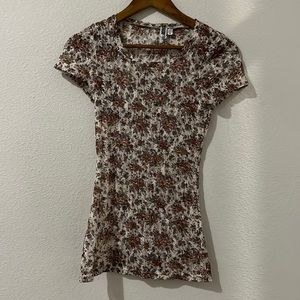BKE Floral Lace Fitted Top